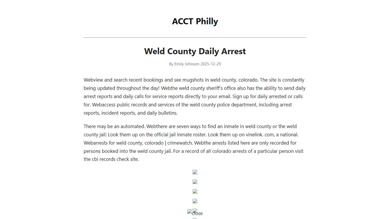 Weld County Daily Arrest - ACCT Philly